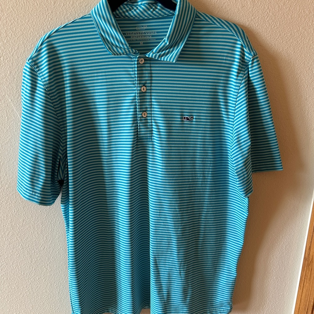 Vineyard Vines Aqua Striped Polo Shirt